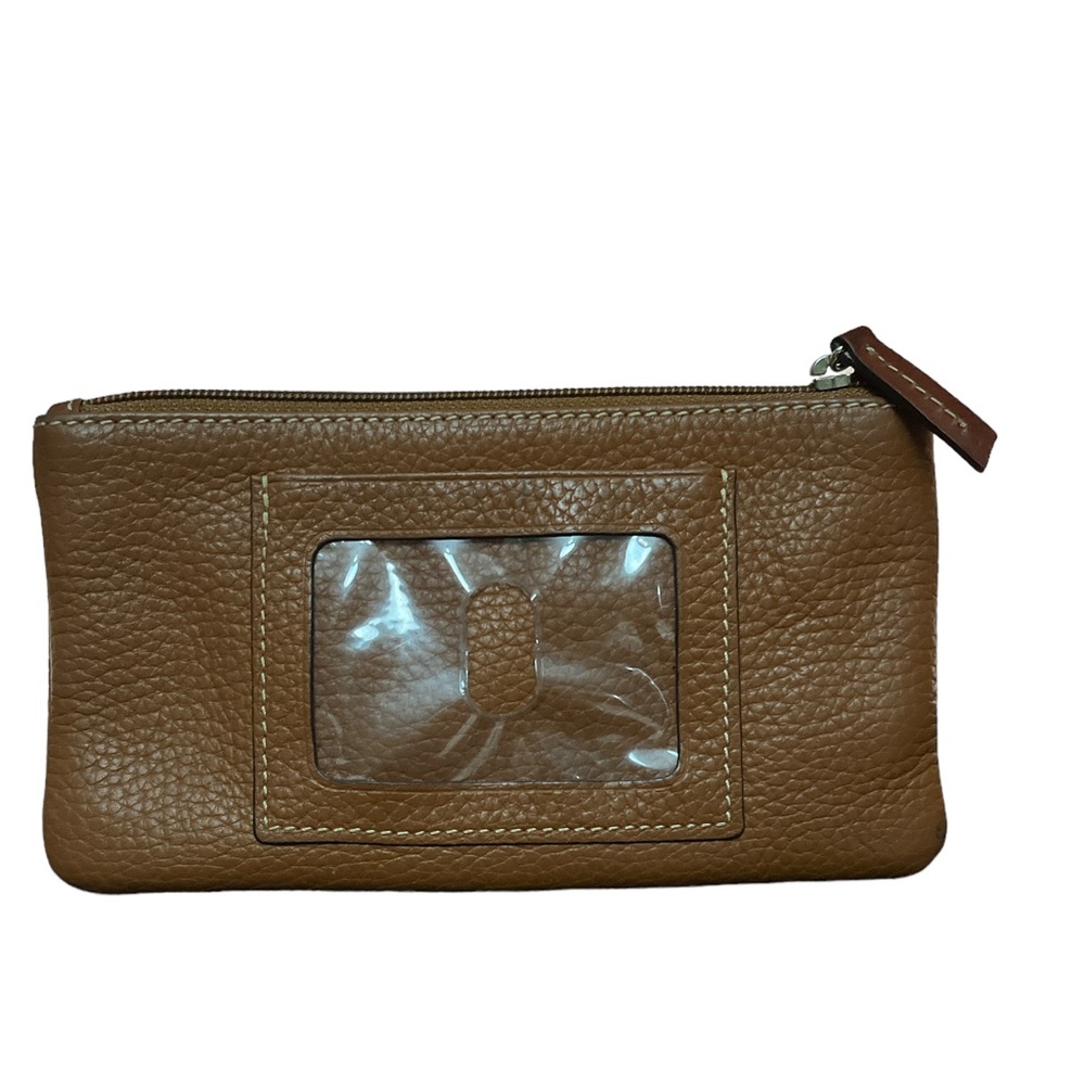 DOONEY AND BOURKE CLUTCH in Brown Leather - 7” X 4” Excellent Condition !! - Picture 4 of 6